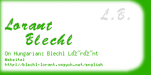 lorant blechl business card